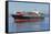 A Container Ship Anchored in a Harbour.-Gary Blakeley-Framed Stretched Canvas