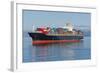 A Container Ship Anchored in a Harbour.-Gary Blakeley-Framed Photographic Print