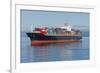 A Container Ship Anchored in a Harbour.-Gary Blakeley-Framed Photographic Print