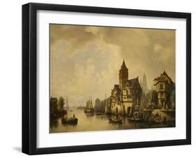 A Continental River Town, 1856-Leon Bakst-Framed Giclee Print