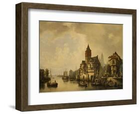 A Continental River Town, 1856-Leon Bakst-Framed Giclee Print