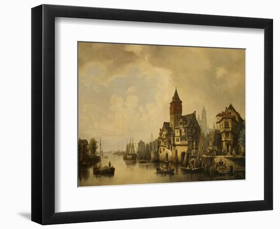 A Continental River Town, 1856-Leon Bakst-Framed Giclee Print