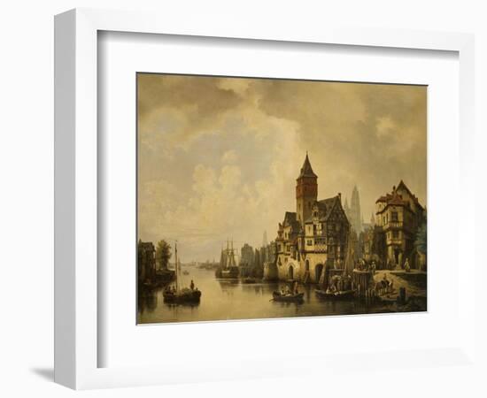 A Continental River Town, 1856-Leon Bakst-Framed Giclee Print