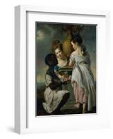 A Conversation Between Girls, or Two Girls with Their Black Servant, 1770-Joseph Wright of Derby-Framed Giclee Print