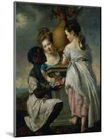 A Conversation Between Girls, or Two Girls with Their Black Servant, 1770-Joseph Wright of Derby-Mounted Giclee Print