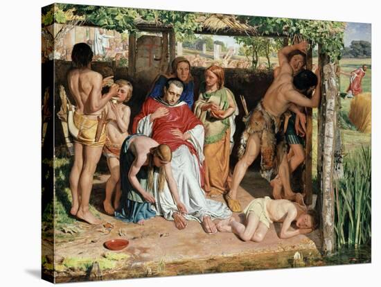 A Converted British Family Sheltering a Christian Missionary from the Persecution of the Druids-William Holman Hunt-Stretched Canvas