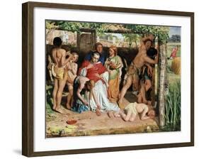 A Converted British Family Sheltering a Christian Missionary from the Persecution of the Druids-William Holman Hunt-Framed Giclee Print