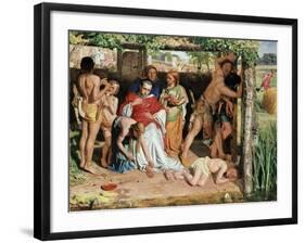 A Converted British Family Sheltering a Christian Missionary from the Persecution of the Druids-William Holman Hunt-Framed Giclee Print