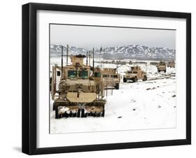 A Convoy of Vehicles During a Route Clearing Procedure in Afghanistan-Stocktrek Images-Framed Photographic Print