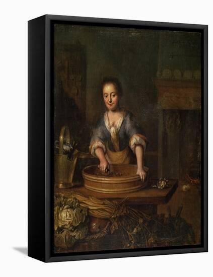 A Cook, Dutch Painting of 18th Century-Louis De Moni-Framed Stretched Canvas