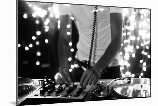 A Cool Male Dj on the Turntables-dubassy-Mounted Photographic Print
