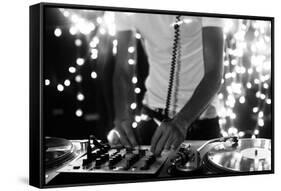 A Cool Male Dj on the Turntables-dubassy-Framed Stretched Canvas