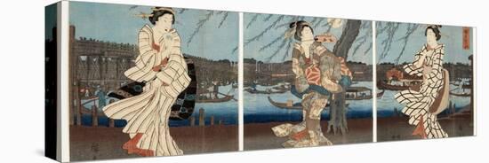 A Cool Summer Evening at Ryogoku, 1848-51-Utagawa Hiroshige-Stretched Canvas