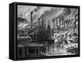 A Copper Factory in Cornwall, 19th Century-Jean Baptiste Henri Durand-Brager-Framed Stretched Canvas