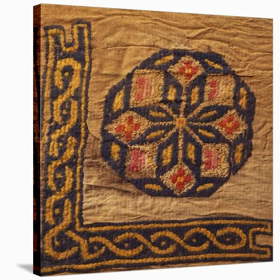 A Coptic Textile Fragment Containing a Medallion with a Corner Border-null-Stretched Canvas