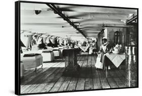 A Copy of a Photograph of the Ward Deck of the Atlas Smallpox Hospital Ship, C1890-C1899-null-Framed Stretched Canvas