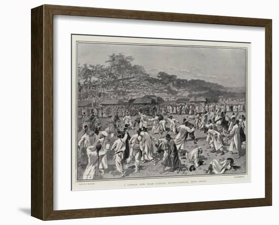 A Corean New Year Custom, Stone-Fighting Near Seoul-Frederic De Haenen-Framed Giclee Print