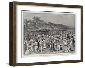 A Corean New Year Custom, Stone-Fighting Near Seoul-Frederic De Haenen-Framed Giclee Print