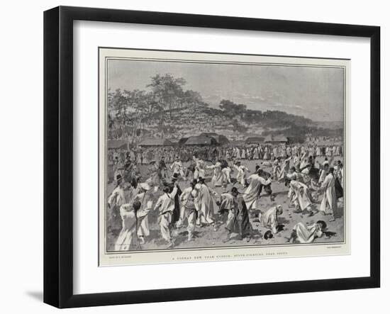 A Corean New Year Custom, Stone-Fighting Near Seoul-Frederic De Haenen-Framed Giclee Print