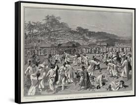 A Corean New Year Custom, Stone-Fighting Near Seoul-Frederic De Haenen-Framed Stretched Canvas