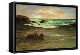 A Corner of the Beach at Concarneau-Claude Emile Schuffenecker-Framed Stretched Canvas