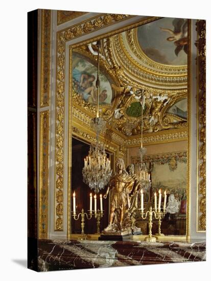 A Corner of the Cabonet Des Jeux, the Card-Room, at Vaux-Le-Vicomte-Charles Le Brun-Stretched Canvas