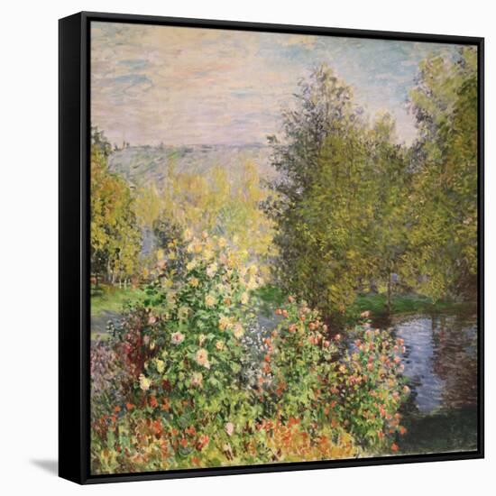 A Corner of the Garden at Montgeron, 1876-7-Claude Monet-Framed Stretched Canvas