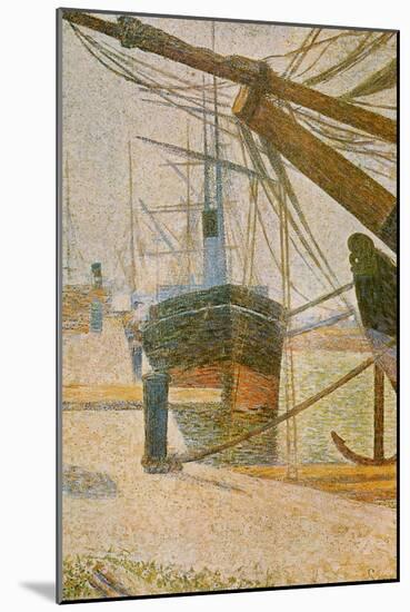 A Corner of the Harbor of Honfleur-Georges Seurat-Mounted Art Print