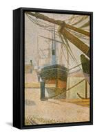 A Corner of the Harbor of Honfleur-Georges Seurat-Framed Stretched Canvas