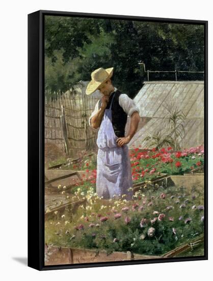 A Corner of the Rose Garden at Bagatelle-Henri Adolphe Laissement-Framed Stretched Canvas