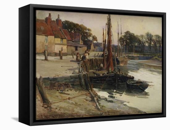 A Cornish Fishing Village, 1900-Edward Reginald Frampton-Framed Stretched Canvas