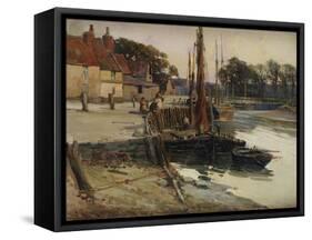 A Cornish Fishing Village, 1900-Edward Reginald Frampton-Framed Stretched Canvas