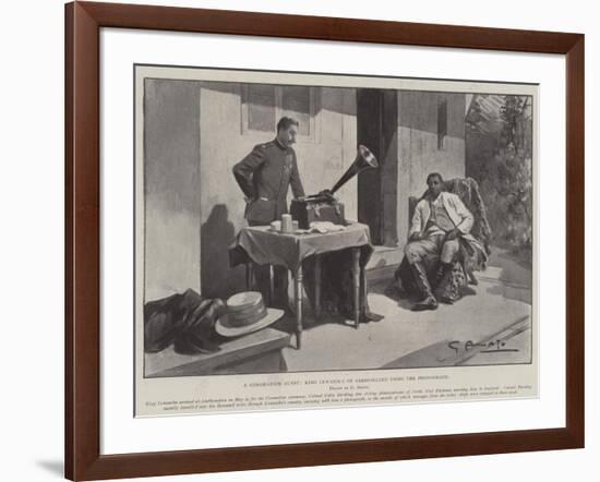 A Coronation Guest, King Lewanika of Barotseland Using the Phonograph-G.S. Amato-Framed Giclee Print