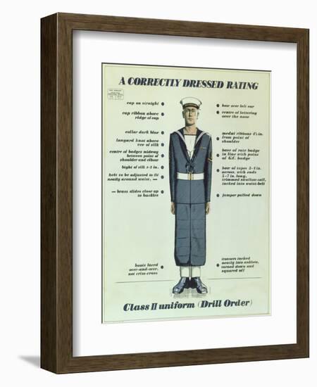 A Correctly Dressed Rating, Class II Uniform (Drill Order), 1957-English School-Framed Giclee Print