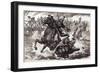 A Cossack Soldier Tries to Stop Aimee Ladoinski Crossing the River Berezina-Pat Nicolle-Framed Giclee Print