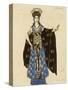 A Costume Design for 'Salome': Herodiade, (Pencil and Gouache, Heightened with Gold)-Leon Bakst-Stretched Canvas