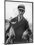 A Cotswolds Farmer Holds Two New-Born Lambs-Henry Grant-Mounted Photographic Print