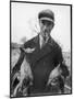 A Cotswolds Farmer Holds Two New-Born Lambs-Henry Grant-Mounted Photographic Print