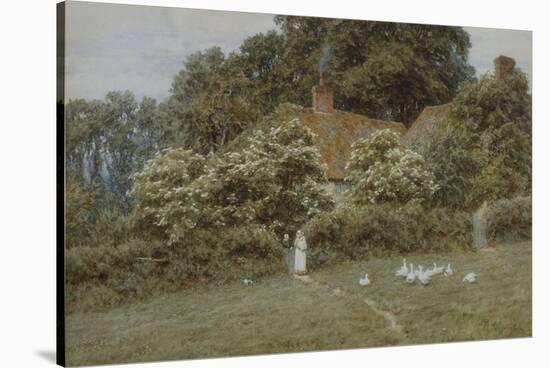 A Cottage at Farringford, Isle of Wight-Helen Allingham-Stretched Canvas