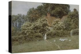 A Cottage at Farringford, Isle of Wight-Helen Allingham-Stretched Canvas