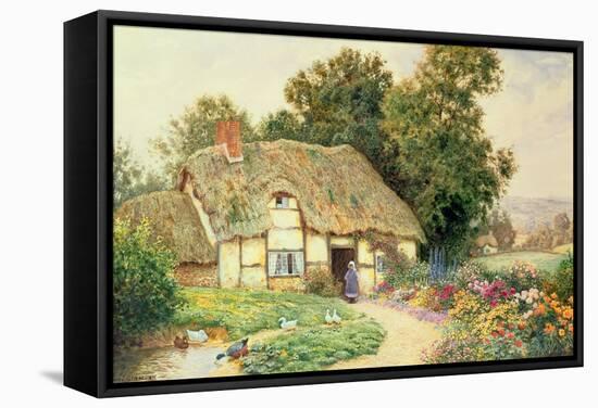 A Cottage by a Duck Pond-Arthur Claude Strachan-Framed Stretched Canvas