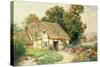 A Cottage by a Duck Pond-Arthur Claude Strachan-Stretched Canvas