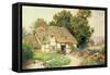 A Cottage by a Duck Pond-Arthur Claude Strachan-Framed Stretched Canvas