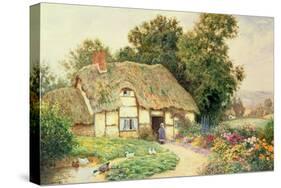 A Cottage by a Duck Pond-Arthur Claude Strachan-Stretched Canvas