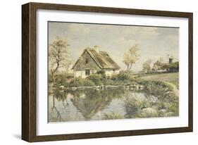 A Cottage by a Pond-Peder Mork Monsted-Framed Giclee Print