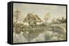 A Cottage by a Pond-Peder Mork Monsted-Framed Stretched Canvas