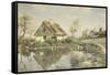A Cottage by a Pond-Peder Mork Monsted-Framed Stretched Canvas