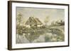 A Cottage by a Pond-Peder Mork Monsted-Framed Giclee Print