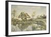 A Cottage by a Pond-Peder Mork Monsted-Framed Giclee Print