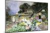 A Cottage Garden at Sunset-David Woodlock-Mounted Premium Giclee Print